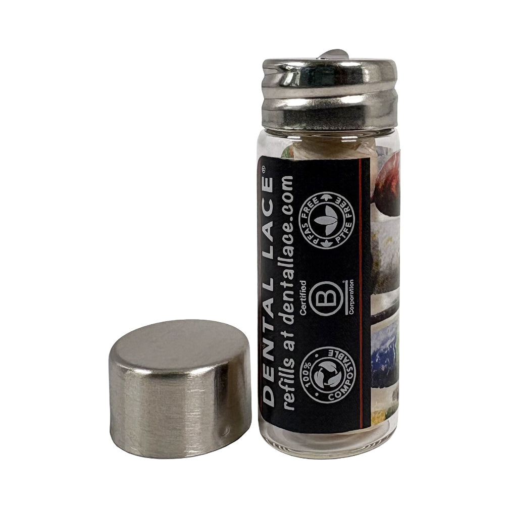 Silk Dental Floss in Refillable Glass Container | PFAS-Free, Compostable, Certified BioBased (1 Spool/2-Month Supply)