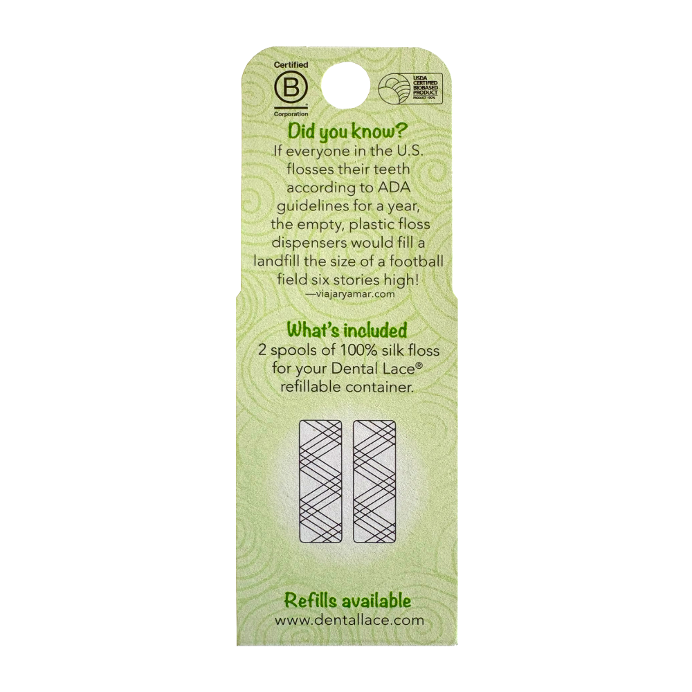 Best Seller! Silk Dental Floss Refills | PFAS-Free, Compostable, Certified BioBased (2 Spools/4-Month Supply)