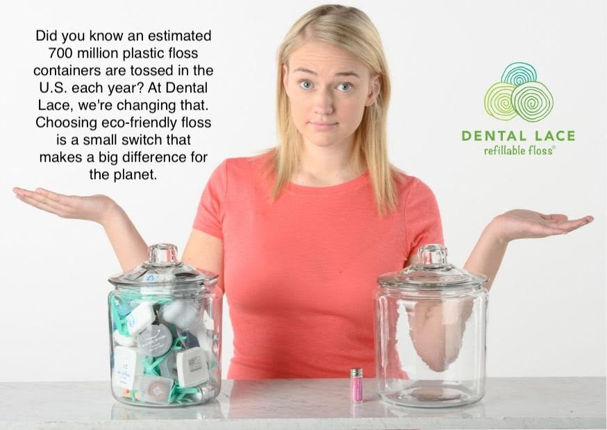 Refillable Silk Dental Floss with Glass Container | PFAS-Free, BPA-Free, Compostable (2-Month Supply/33 yards)