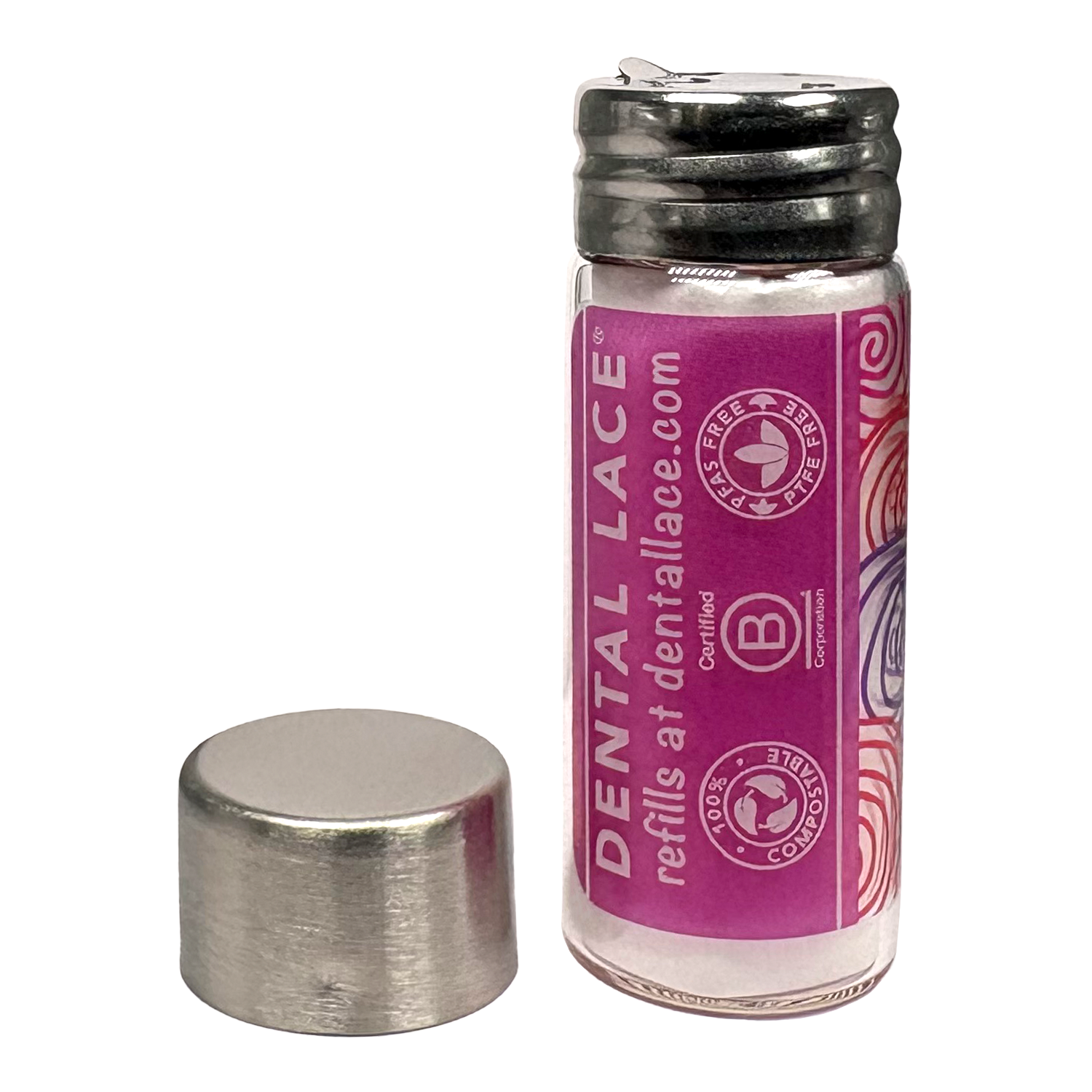 Dental Lace Refillable Glass Container Only - Floss Not Included