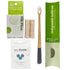 Dental care products including a biodegradable toothbrush, silk dental floss refills, and unpaste fluoride toothpaste tablets on a white background.
