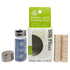 Dental Lace waves labeled Glass Container with two silk refill spools in a white and green box. 