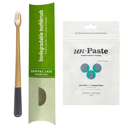 Gray Bamboo toothbrush and &