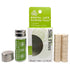 Dental Lace Green labeled Glass Container with two silk refill spools in a white and green box. 