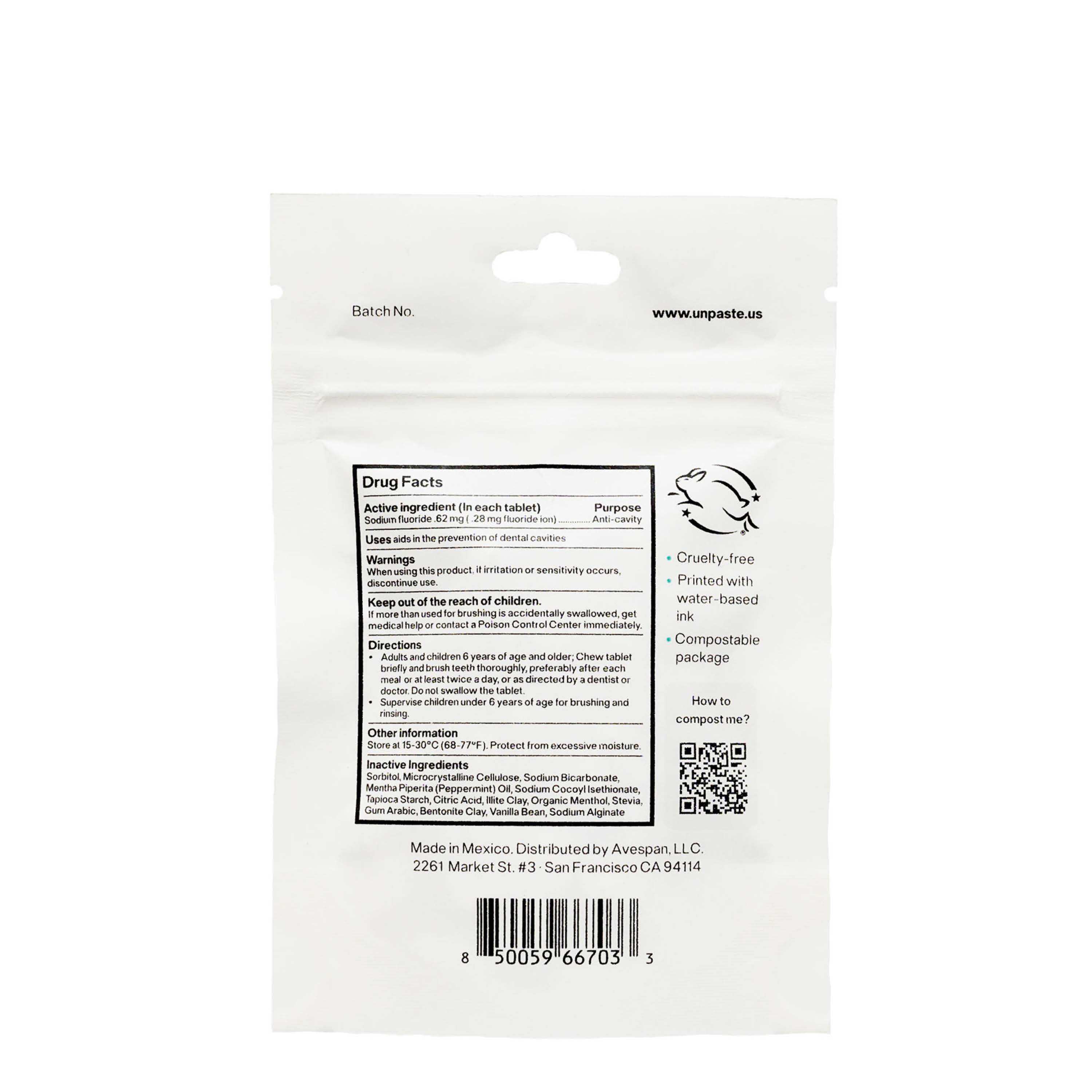 Unpaste Fluoride Toothpaste Tablet Refills