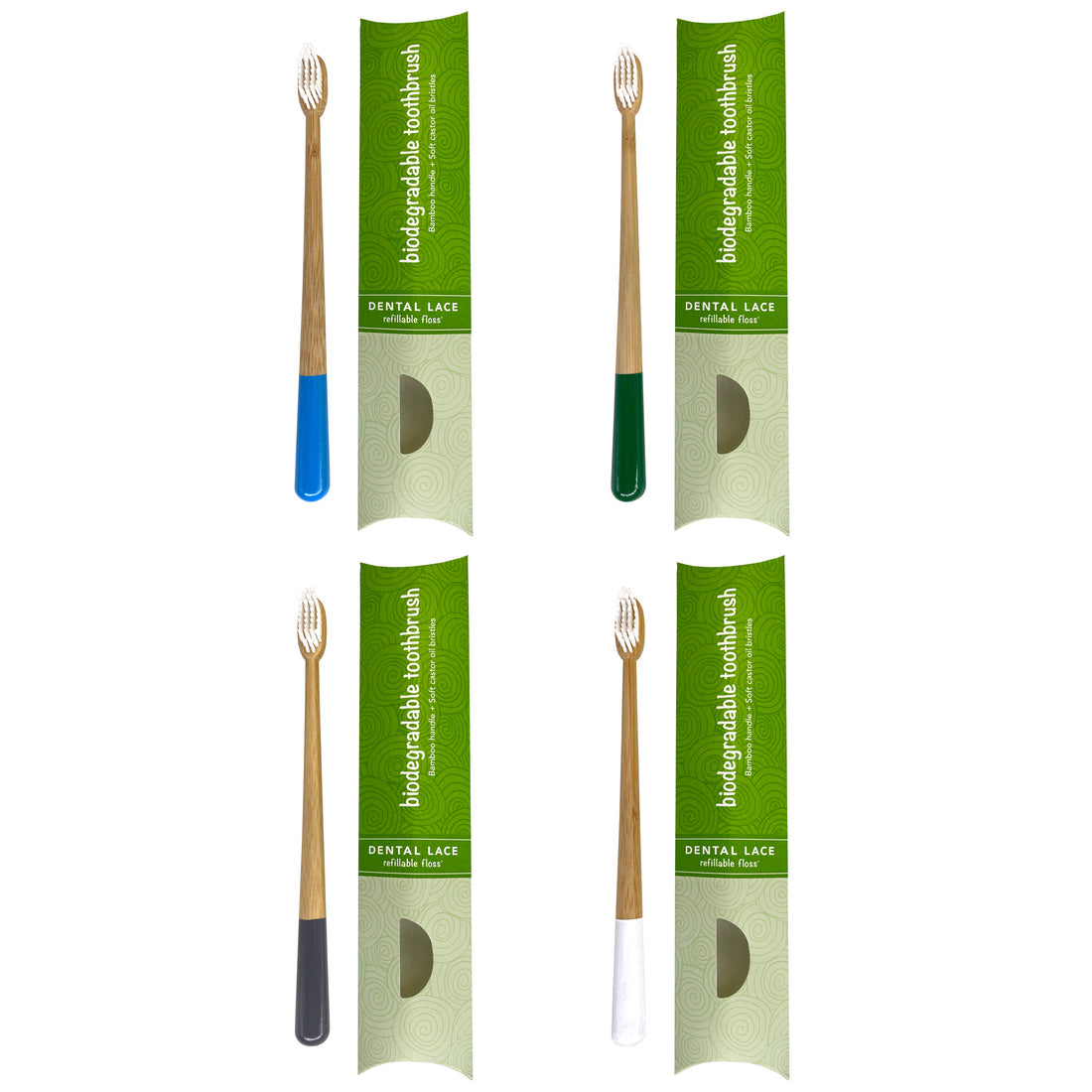 Dental Lace Bamboo Toothbrush - 4 Pack