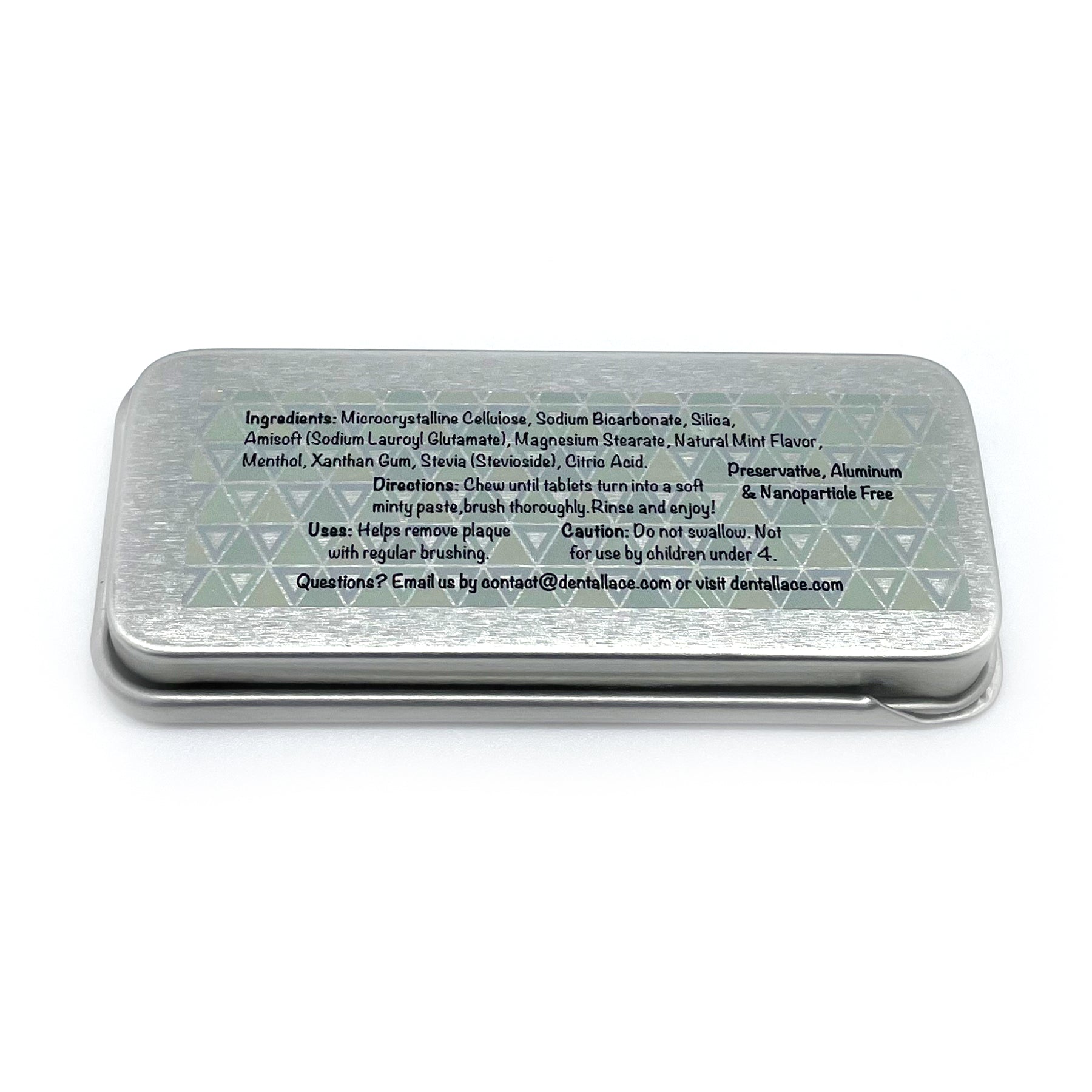Dental Lace Travel Size Toothpaste Tablets Stainless Steel Tin