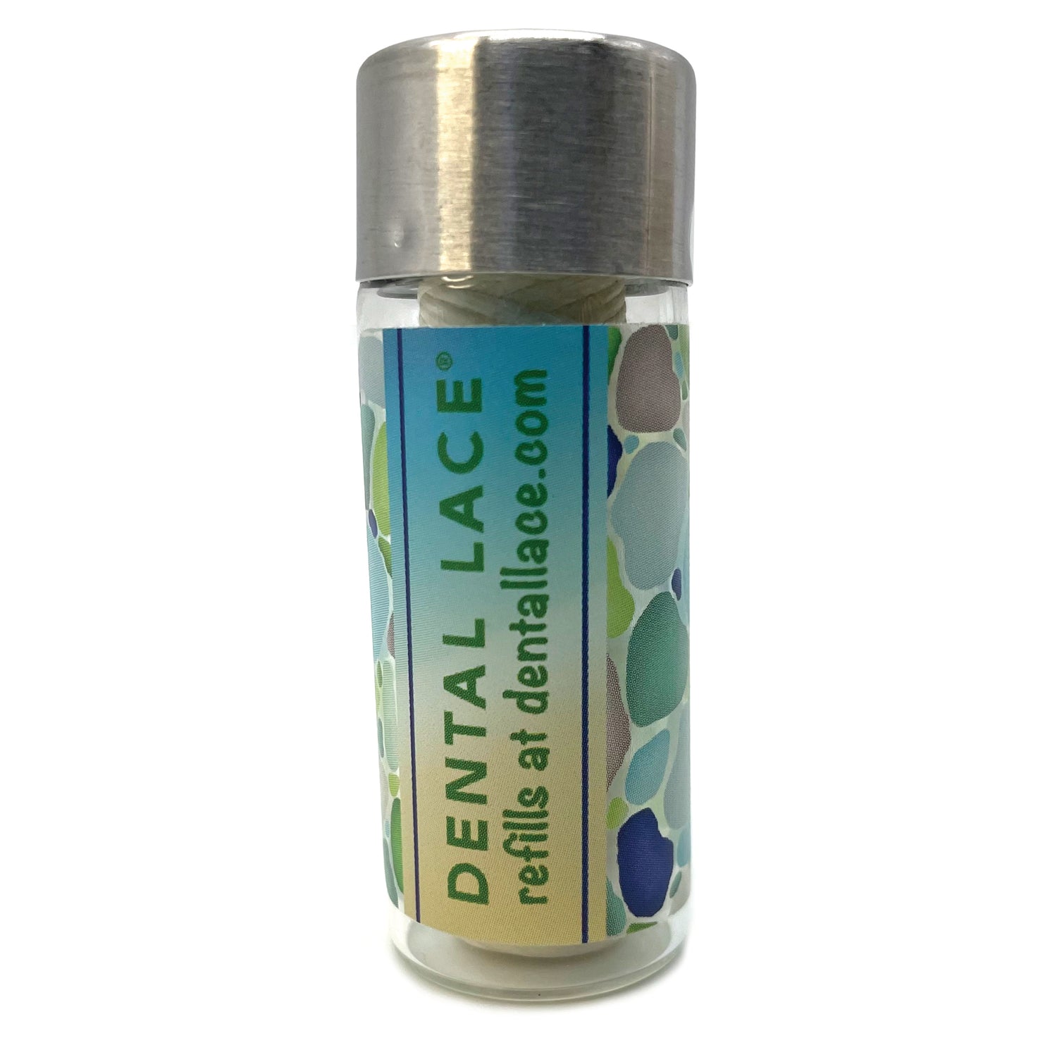 Dental Lace - Refillable PTFE &amp; PFAS Free Compostable Silk Floss with Container (33 yard/2-month supply)