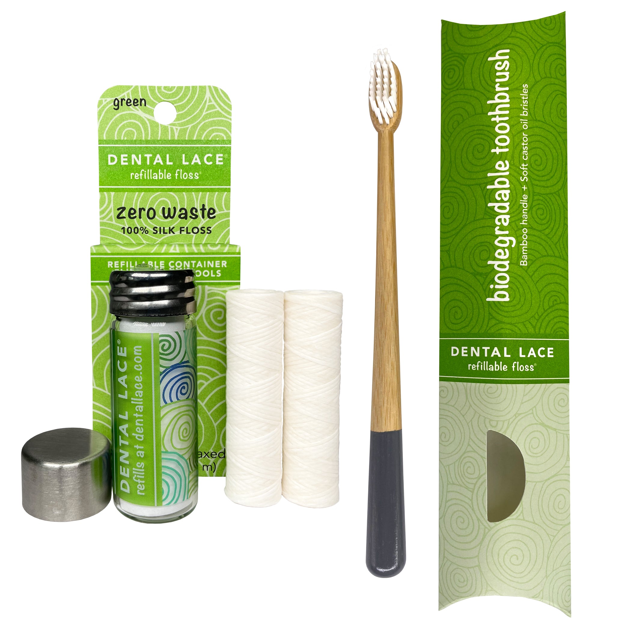 Zero Waste Bundle - Silk Floss &amp; Bamboo Toothbrush Bundle