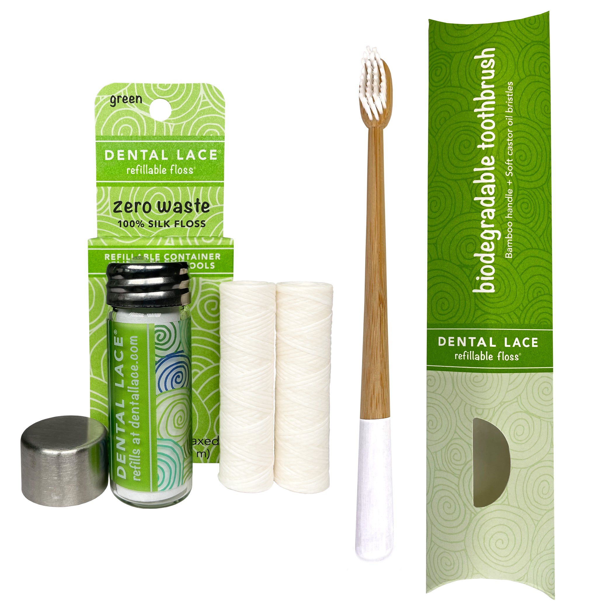 Zero Waste Bundle - Silk Floss &amp; Bamboo Toothbrush Bundle